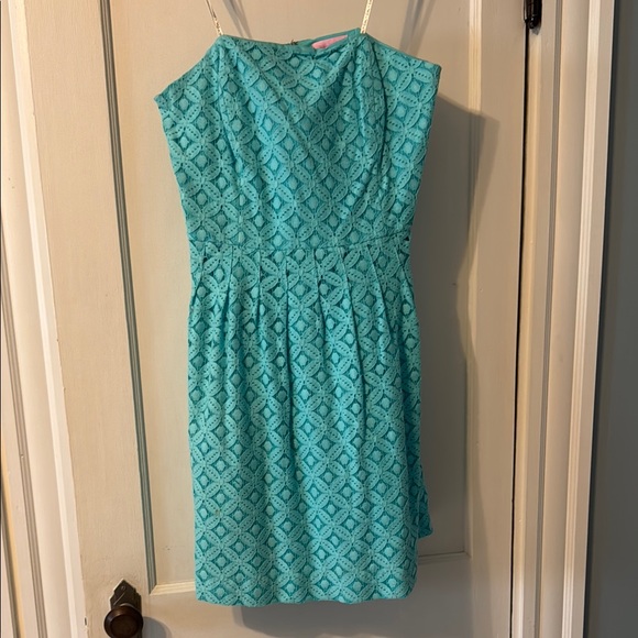 Lilly Pulitzer Blue Strapless Sundress Mini - Picture 1 of 4